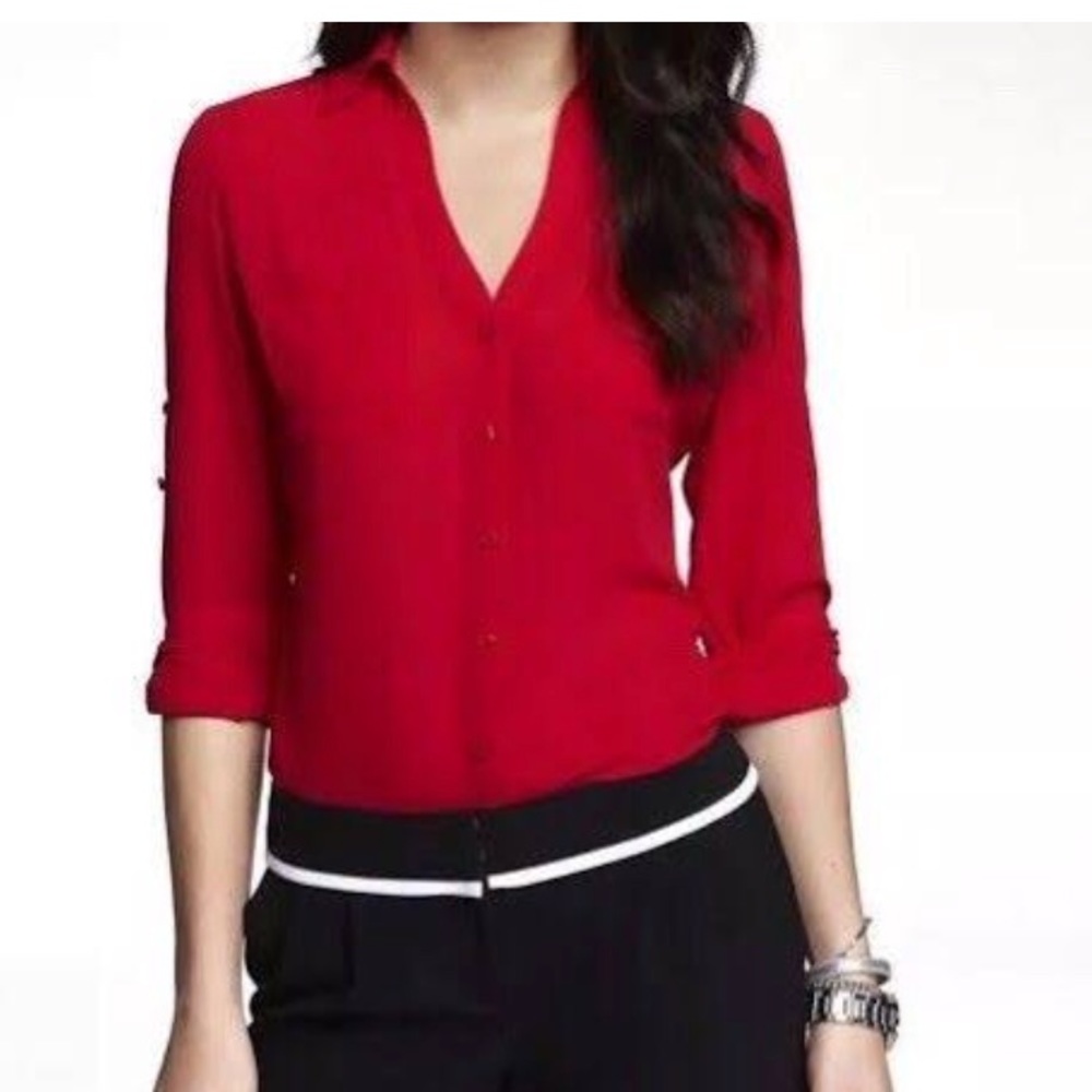 Express Portofino Deep Red Blouse